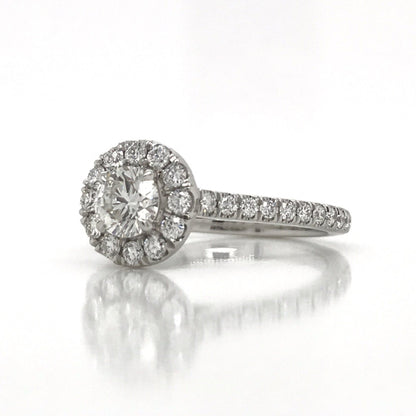 "ENGR03160" 0.41 Carat Round Diamond Halo Engagement Ring in Platinum