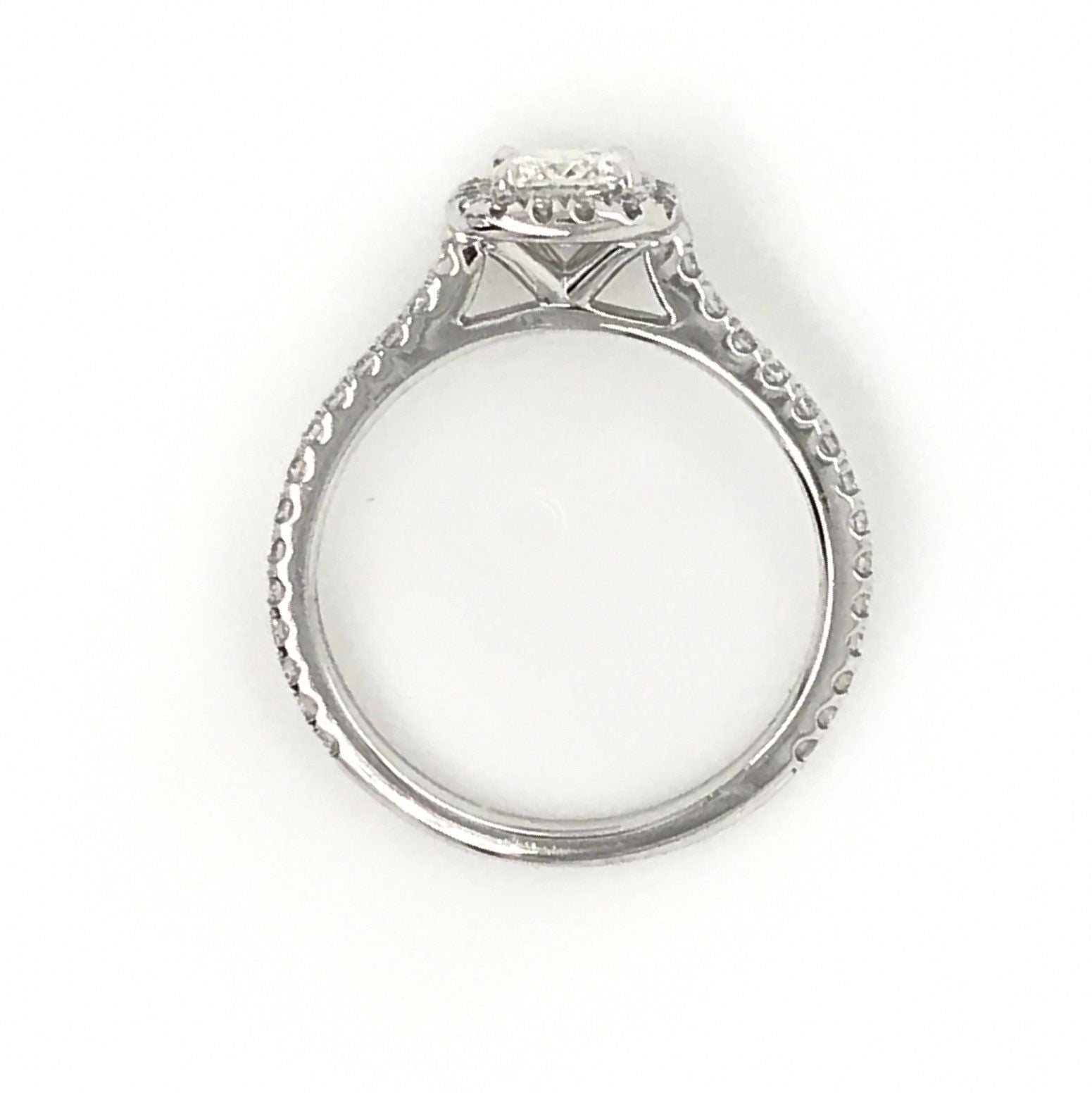 "ENGR03071" Cushion Cut Diamond Engagement Ring with Micropavé Halo