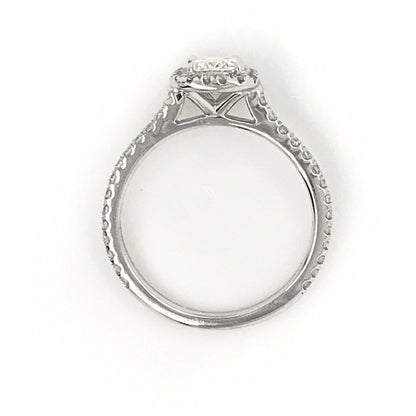 "ENGR03071" Cushion Cut Diamond Engagement Ring with Micropavé Halo