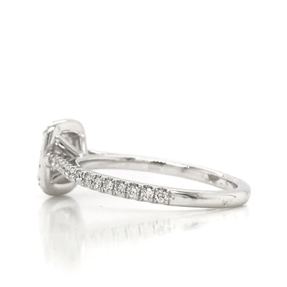 "ENGR03071" Cushion Cut Diamond Engagement Ring with Micropavé Halo