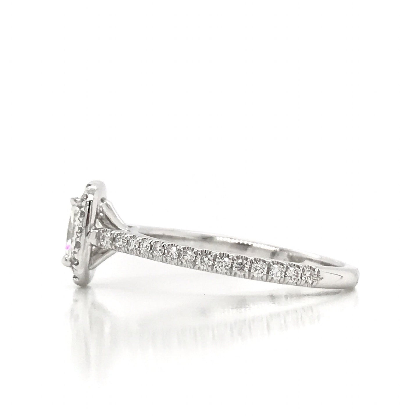 "ENGR03071" Cushion Cut Diamond Engagement Ring with Micropavé Halo