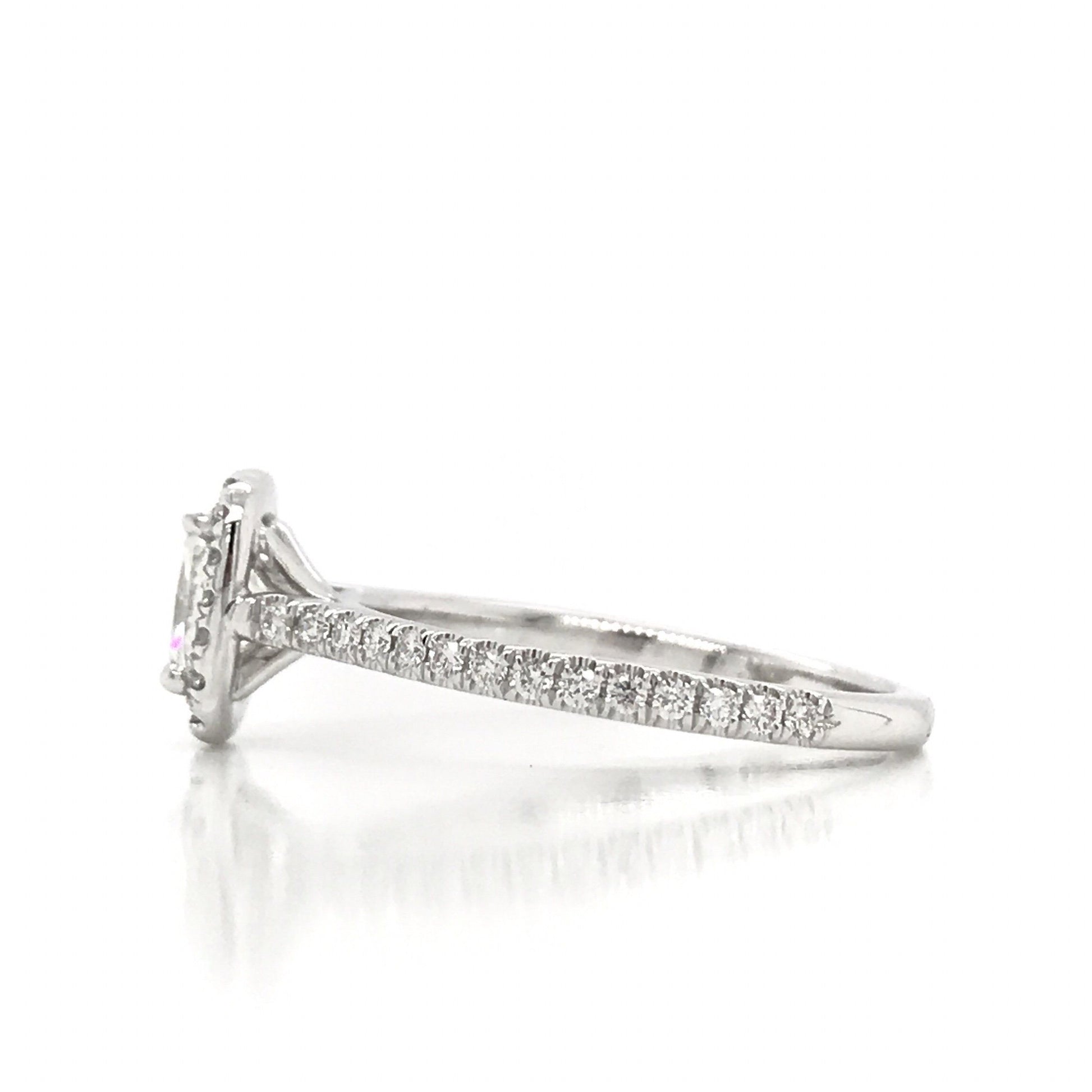 "ENGR03071" Cushion Cut Diamond Engagement Ring with Micropavé Halo
