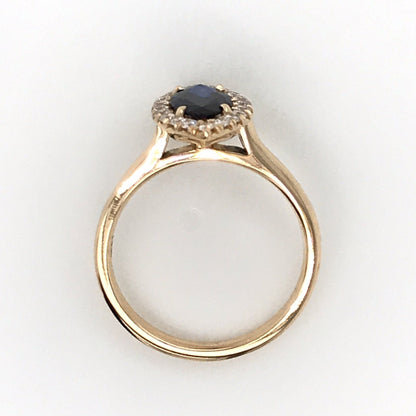 1.30 Total Carat Sapphire Diamond Engagement Ring