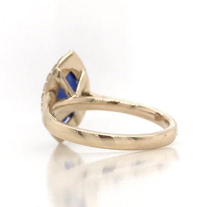 1.30 Total Carat Sapphire Diamond Engagement Ring