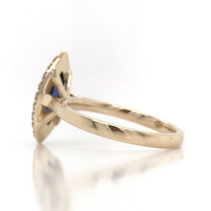 1.30 Total Carat Sapphire Diamond Engagement Ring