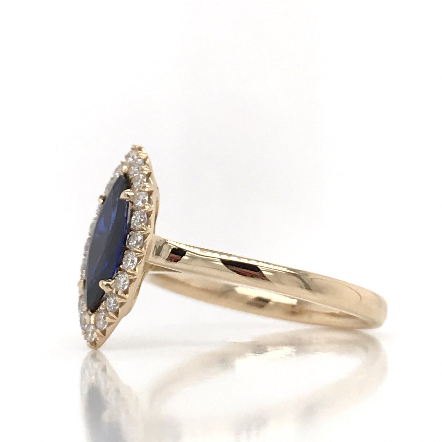 1.30 Total Carat Sapphire Diamond Engagement Ring