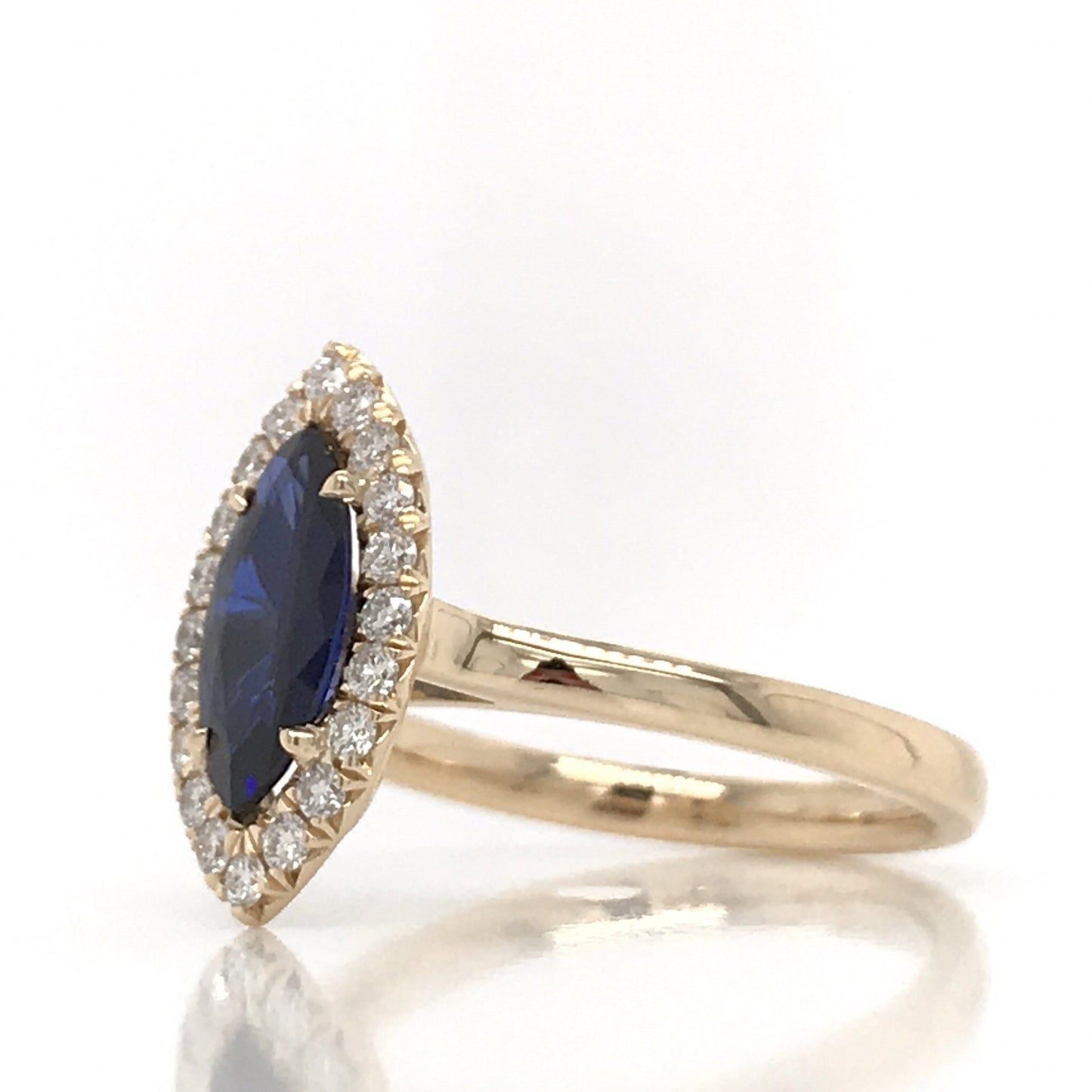 1.30 Total Carat Sapphire Diamond Engagement Ring
