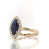1.30 Total Carat Sapphire Diamond Engagement Ring