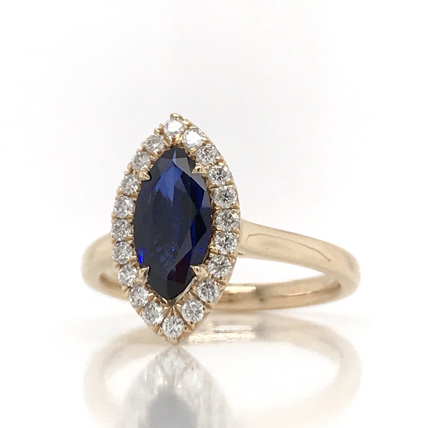 1.30 Total Carat Sapphire Diamond Engagement Ring