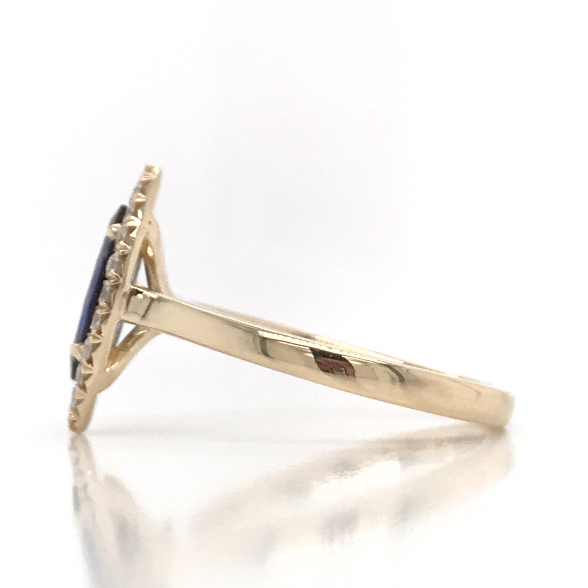 1.30 Total Carat Sapphire Diamond Engagement Ring