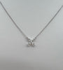 0.43 Carat Flower Shape Diamond Pendant Necklace in 18K White Gold