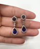 3.72 Total Carat Sapphire and Diamond Dangle Earrings in 14K White Gold
