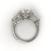 5.01 Carat GIA Round Brilliant Diamond Three Stone Engagement Ring