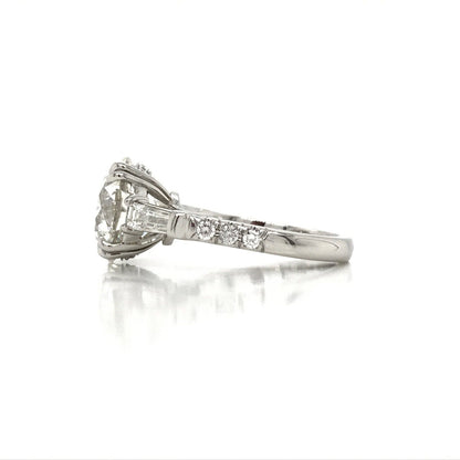 5.01 Carat GIA Round Brilliant Diamond Three Stone Engagement Ring