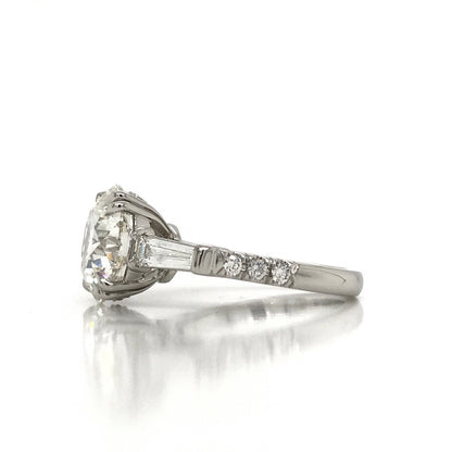 5.01 Carat GIA Round Brilliant Diamond Three Stone Engagement Ring