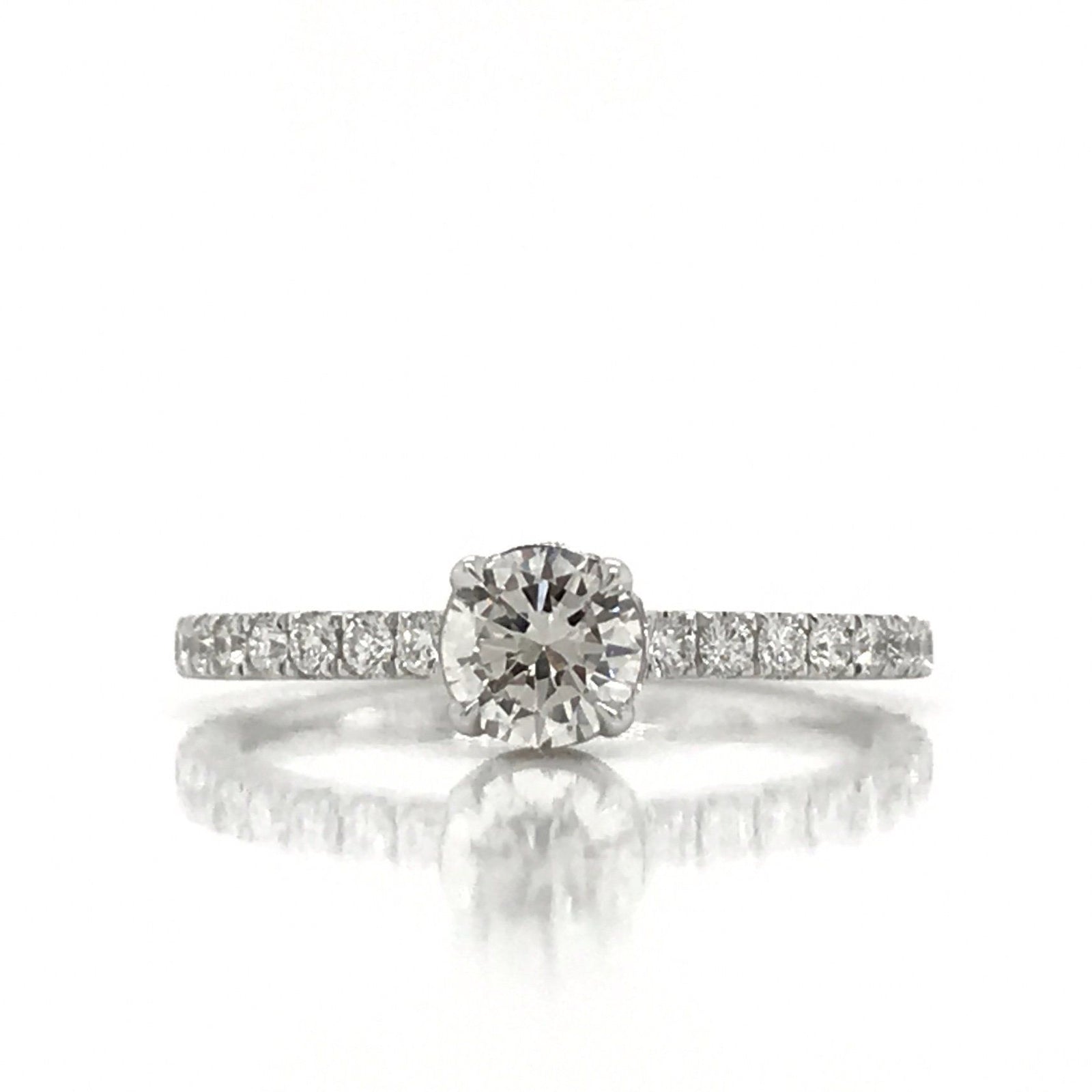 "ENGR03193" 0.40 Carat GIA Round Diamond Hidden Halo Engagement Ring