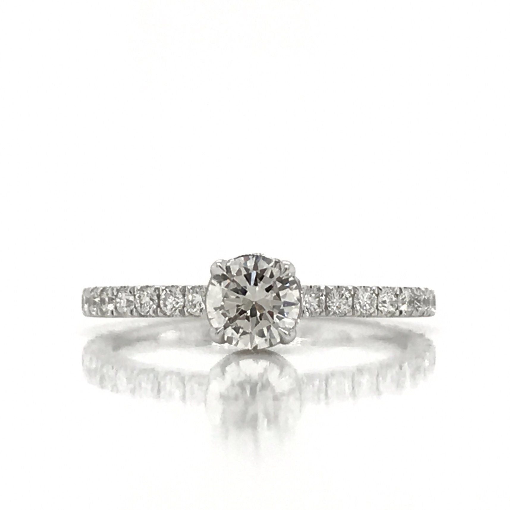"ENGR03193" 0.40 Carat GIA Round Diamond Hidden Halo Engagement Ring