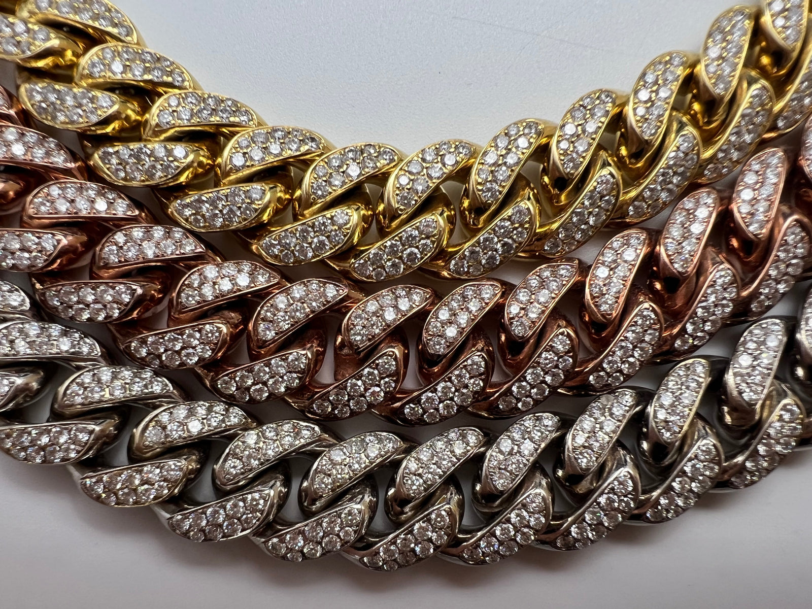 11.5 Carat Unisex 14K Rose Gold Iced Out Cuban Link Diamond Bracelet, 113g 8"