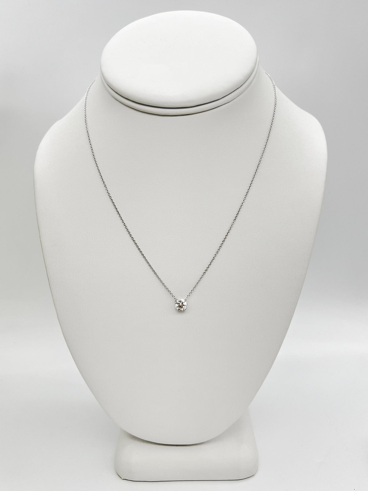 0.41 Carat Solitaire Diamond Pendant in 14K White Gold