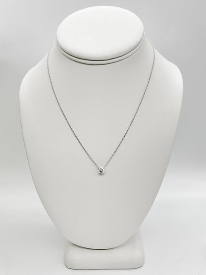 0.41 Carat Solitaire Diamond Pendant in 14K White Gold
