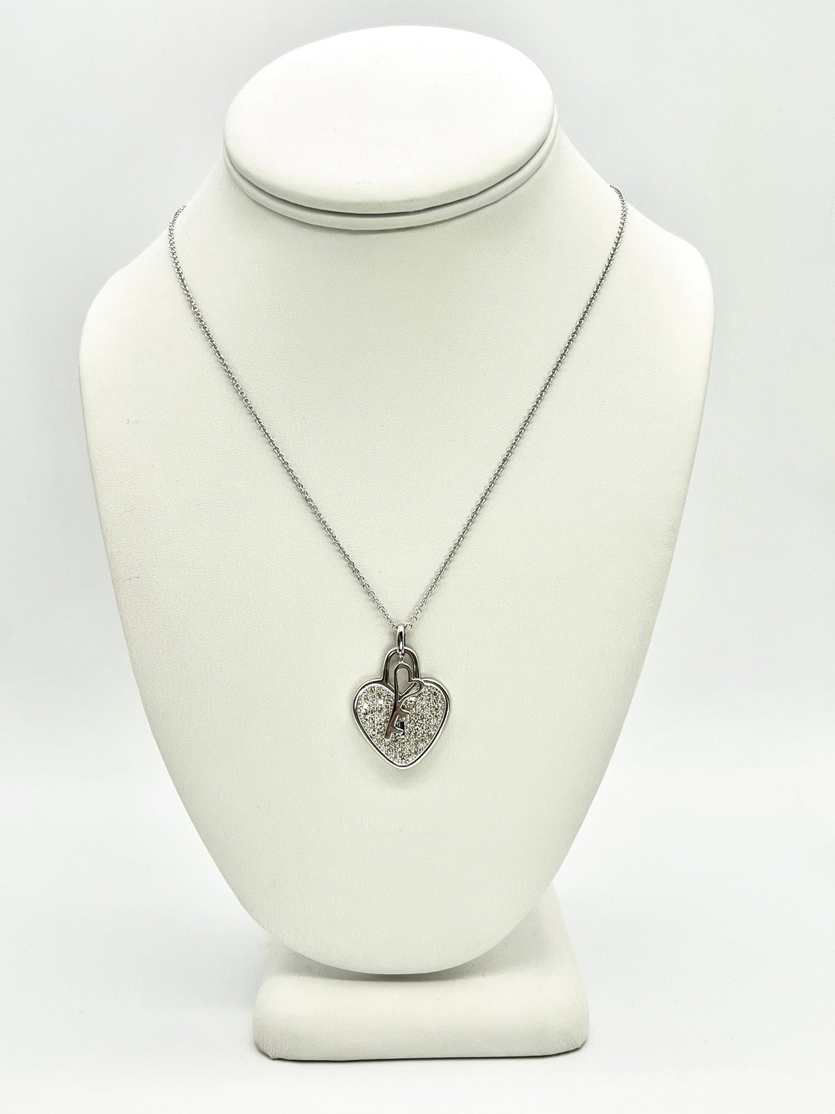 1.23 Carat Heart-Shaped Diamond Pendant in 18K White Gold Chain