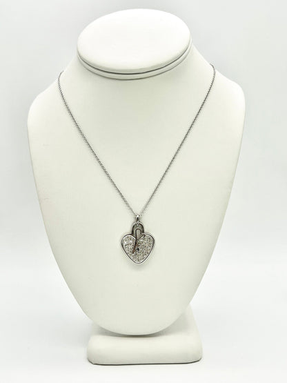 1.23 Carat Heart-Shaped Diamond Pendant in 18K White Gold Chain