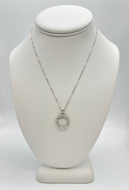 1.82 Carat Round Diamond Circle Of Life Pendant Necklace