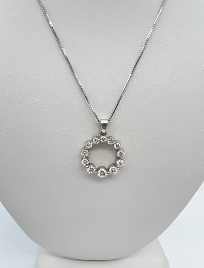 1.82 Carat Round Diamond Circle Of Life Pendant Necklace