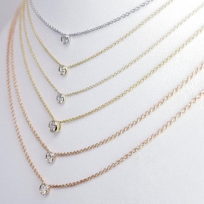 "NECK01119" Single Diamond Necklace 18K Yellow Gold