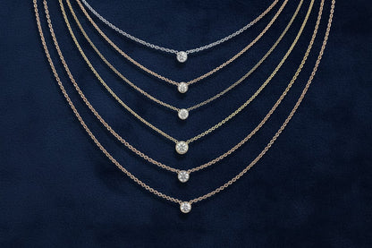 "NECK01119" Single Diamond Necklace 18K Yellow Gold