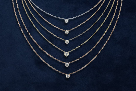 "NECK01119" Single Diamond Necklace 18K Yellow Gold