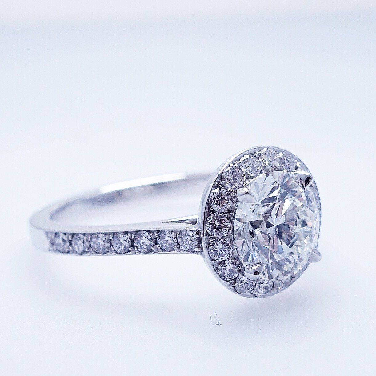 "ENGR03075" Round Diamond Halo Engagement Ring