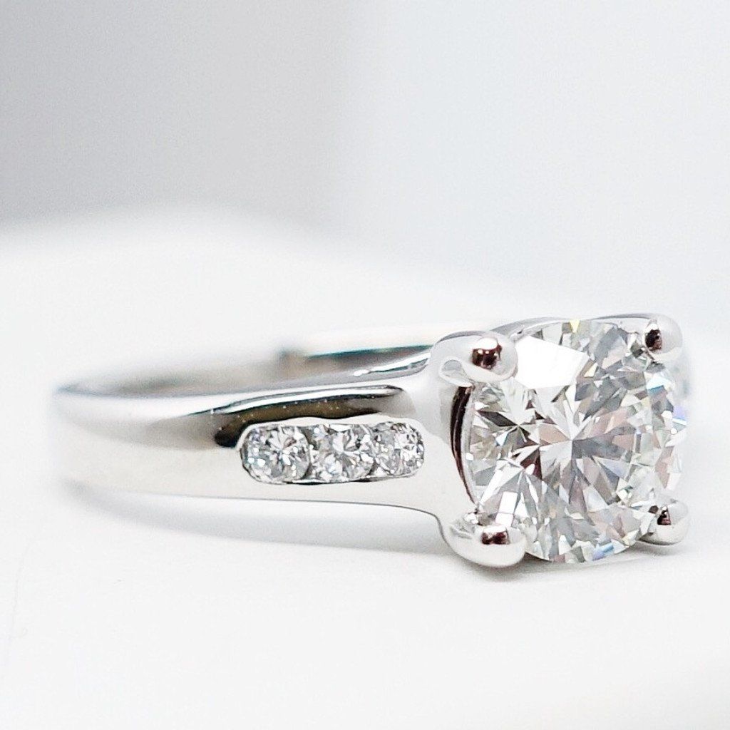 "ENGR03080" Solitaire Round Diamond Engagement Ring