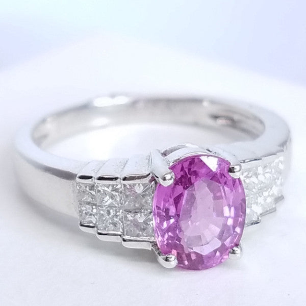"LADRG01127" Pink Sapphire & Diamond Right Hand Ring