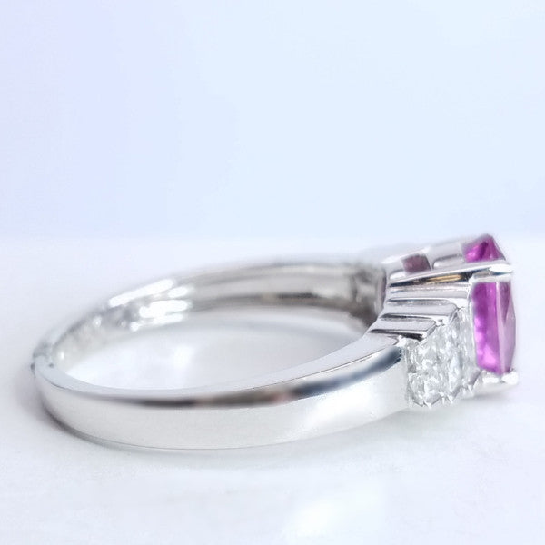 "LADRG01127" Pink Sapphire & Diamond Right Hand Ring