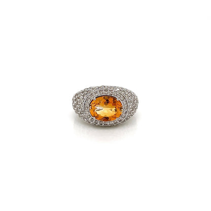 2.35Carat Yellow Topaz Ladies Diamond Ring