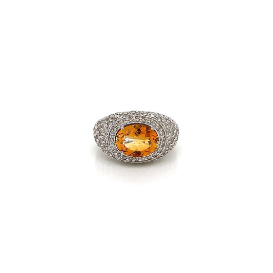2.35Carat Yellow Topaz Ladies Diamond Ring