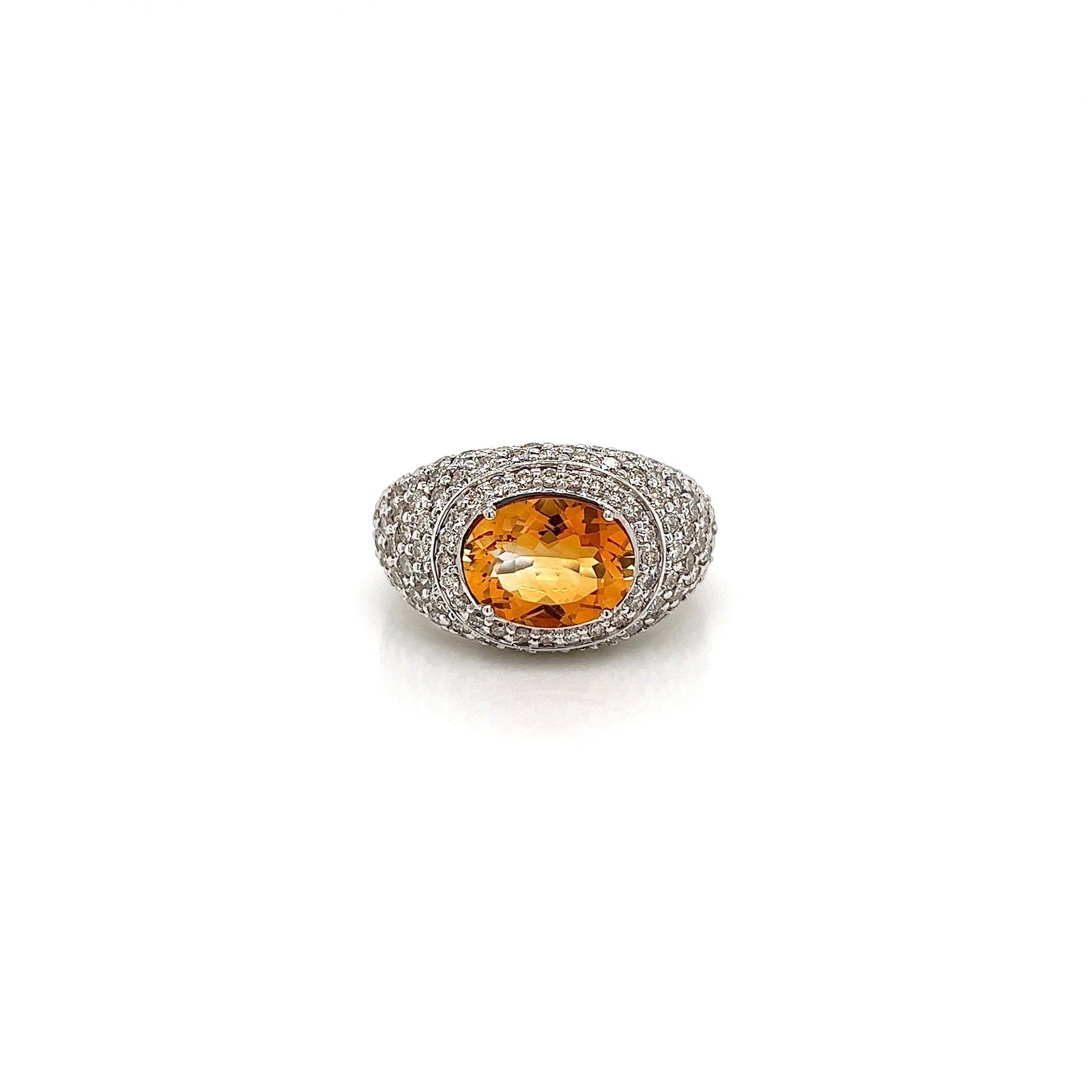 2.35Carat Yellow Topaz Ladies Diamond Ring