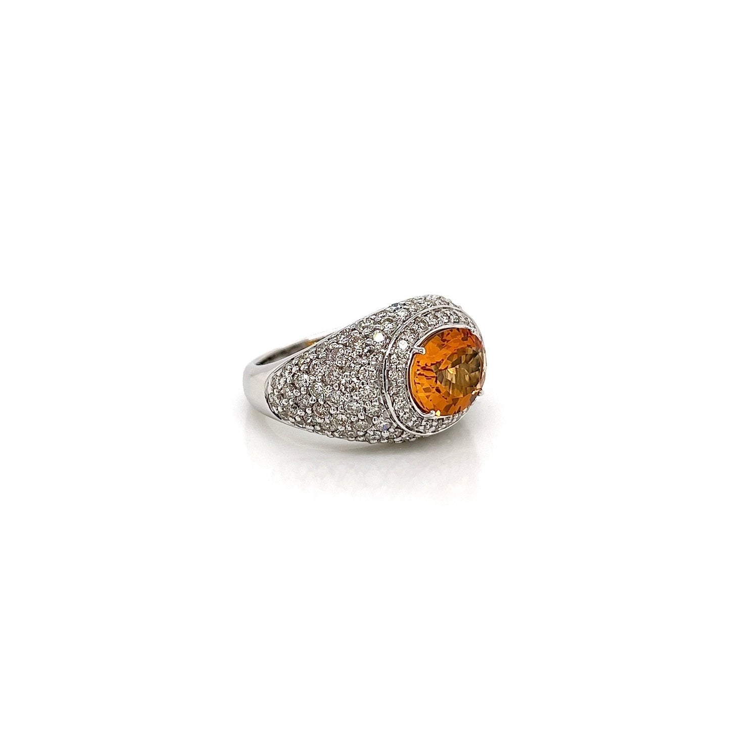2.35Carat Yellow Topaz Ladies Diamond Ring