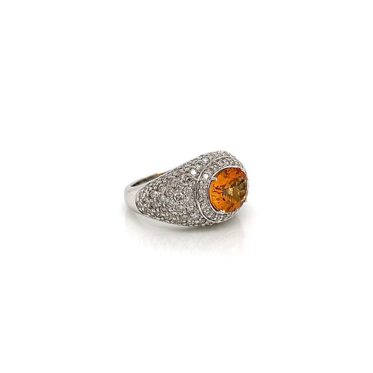 2.35Carat Yellow Topaz Ladies Diamond Ring