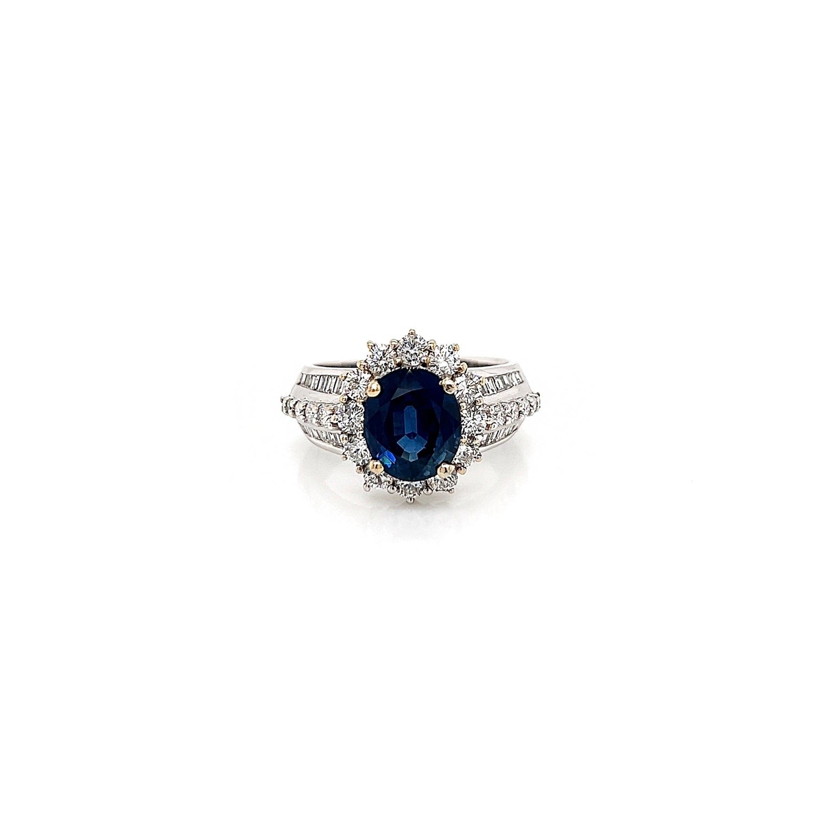 4.50 Total Carat Sapphire and Diamond Ladies Ring