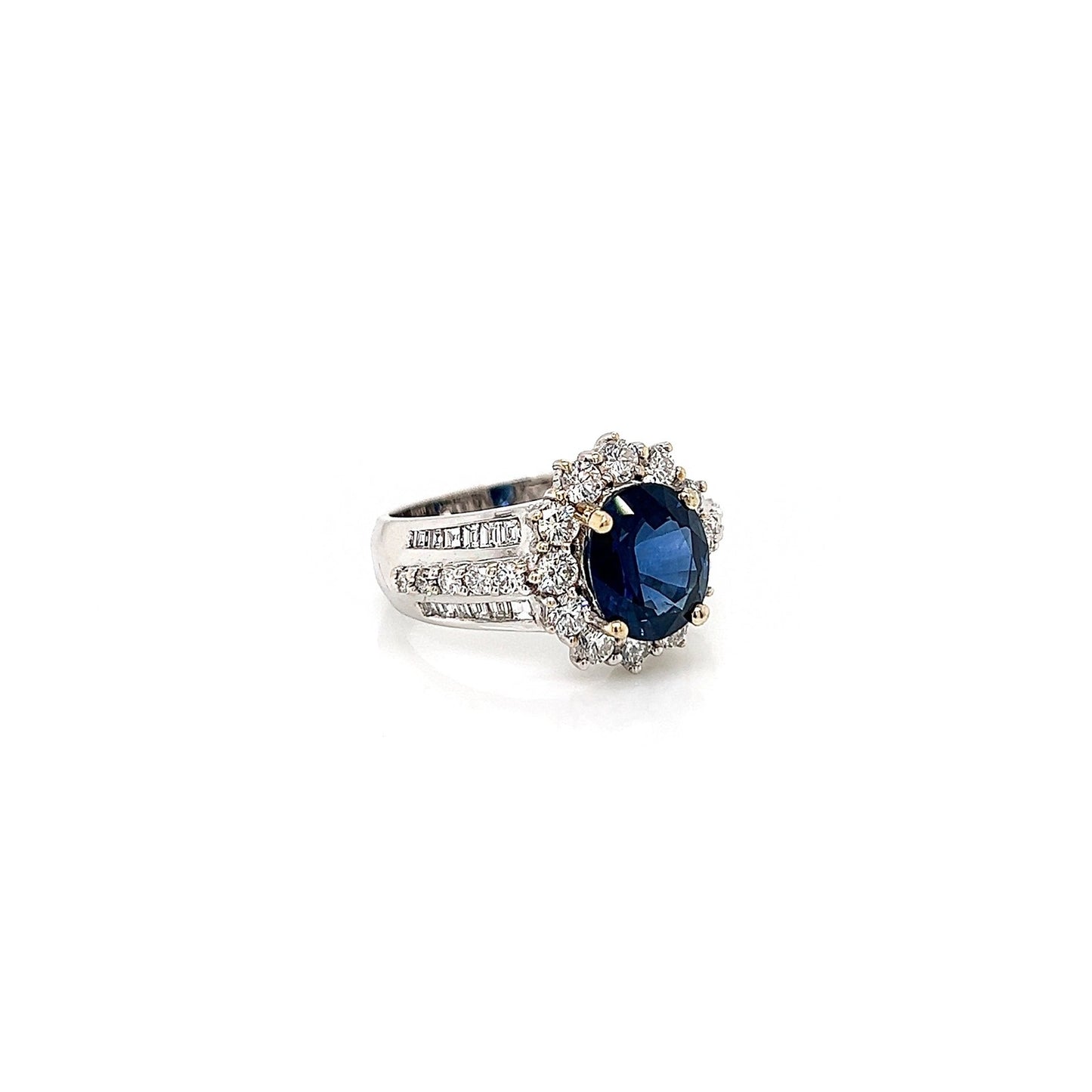 4.50 Total Carat Sapphire and Diamond Ladies Ring