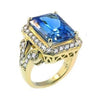 13.67 Carat Blue Topaz Ring With Diamonds In Yellow Gold