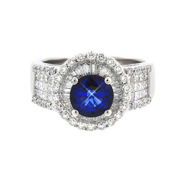 "LADRG01263" Sapphire And Diamond Engagement Ring