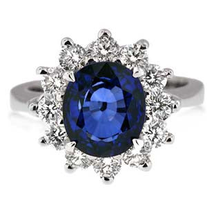 "LADRG01265" Princess Diana Style Sapphire Ring