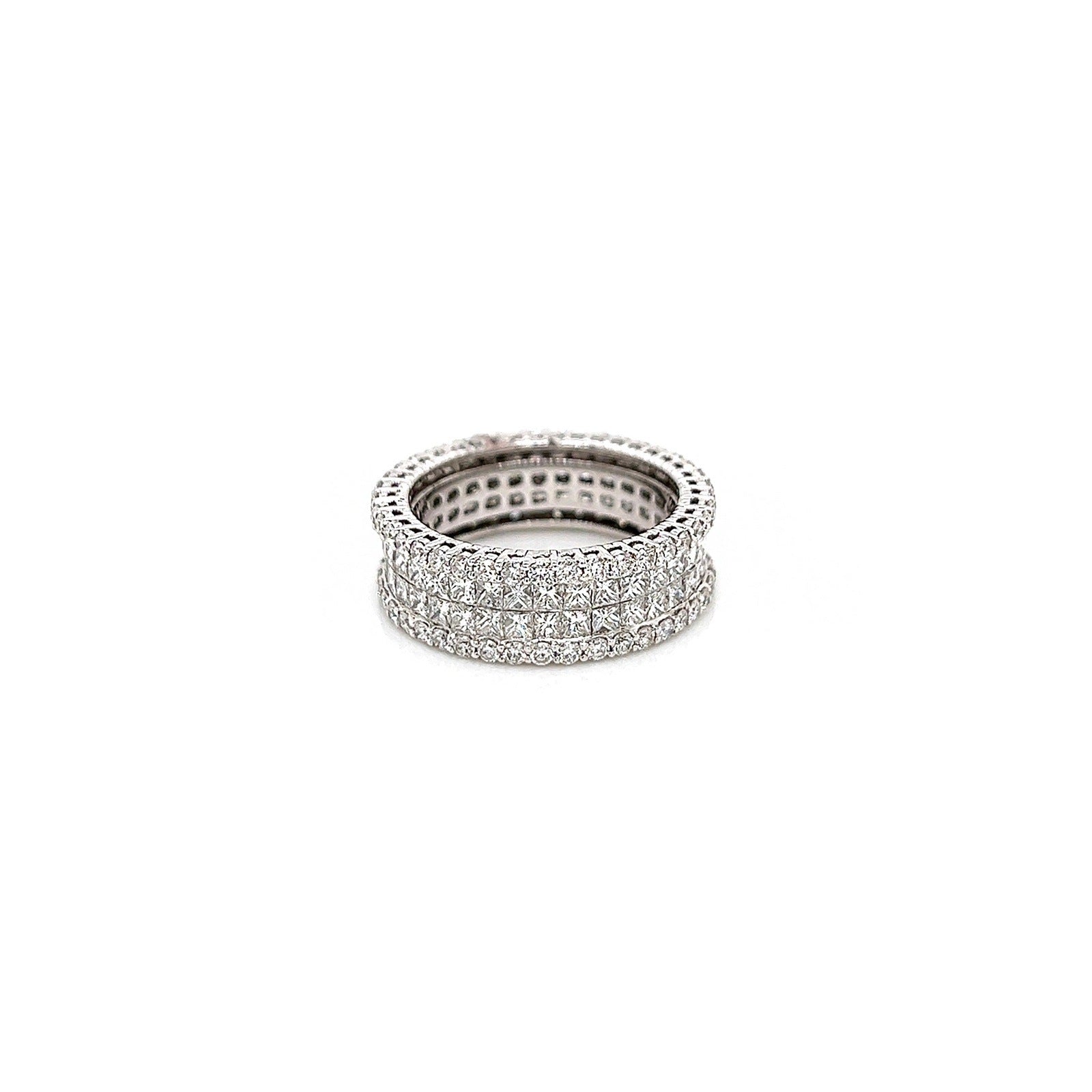 3.88 Total Carat Ladies Invisible and Prong-Set Diamond Band