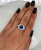5.77 Total Carat Sapphire and Diamond Ladies Ring