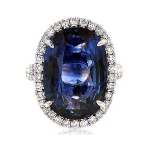 "LADRG01374" Handcrafted Ladies Sapphire Ring in Platinum