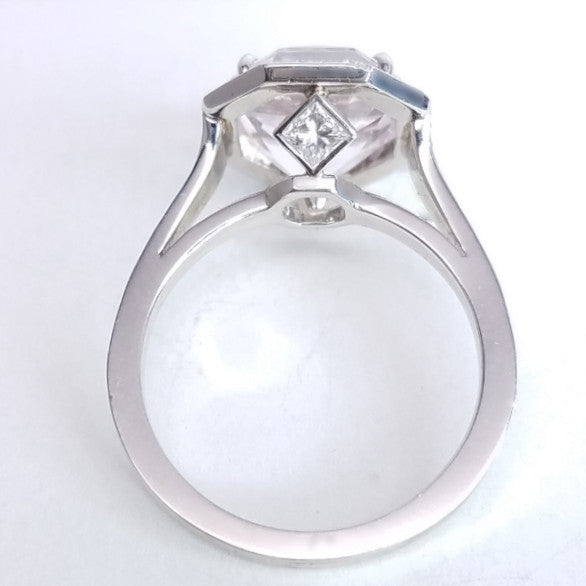 4.45 Total Carat Kunzite and Diamond Halo Pave-Set Ladies Ring