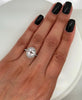 3.55 Total Carat Kunzite and Diamond Halo Pave-Set Ladies Ring
